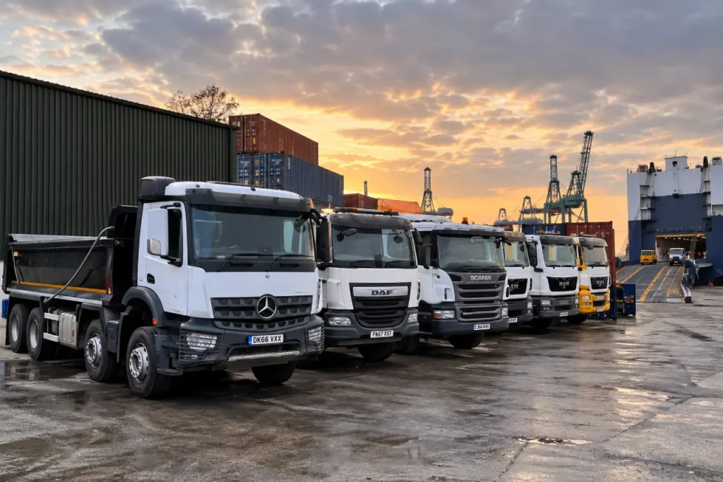 Used tipper and rigid trucks for sale in the UK, suited to construction and haulage businesses in Kenya